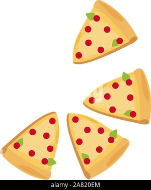 Tranches de pizza, illustration, vecteur sur fond blanc. Illustration de Vecteur