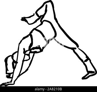 Girl doing yoga, illustration, vecteur sur fond blanc. Illustration de Vecteur