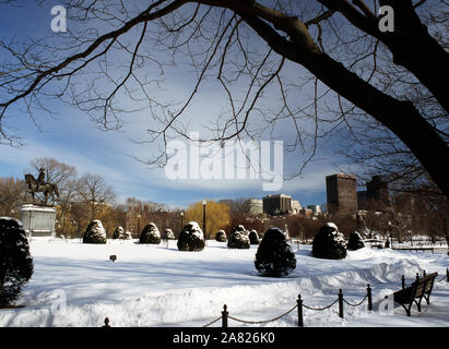 Boston Common en hiver Banque D'Images