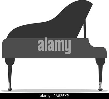 Piano noir, illustration, vecteur sur fond blanc. Illustration de Vecteur
