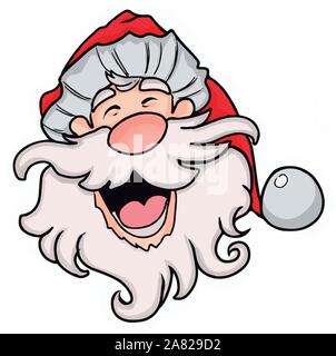 Un rire joyeux Père Noël, illustration, vecteur sur fond blanc. Illustration de Vecteur