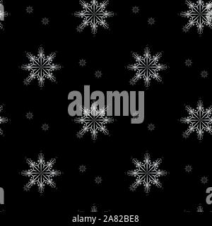 Motif de Noël transparente noire avec des flocons tomber Illustration de Vecteur