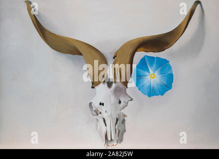 GEORGIA O'KEEFFE (1887-1986) RAM'S HEAD, BLUE MORNING GLORY (1938) Georgia O'KEEFFE MUSEUM SANTA FE NEW MEX Banque D'Images