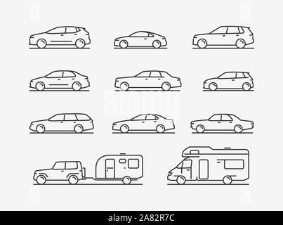 Icône définir le transport. Voiture, symbole de transport. Illustration vectorielle Illustration de Vecteur