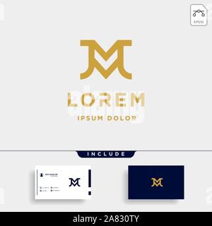 Lettre JM MJ M J Monogramme Logo Design Un minimum Illustration de Vecteur