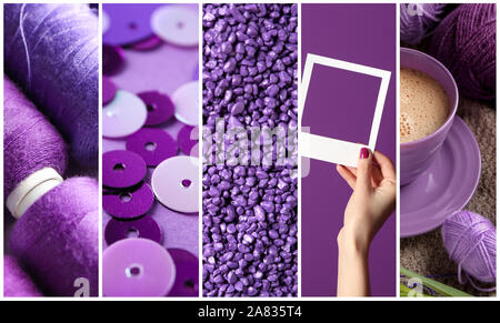 Collage de photos en couleur ultra violet Banque D'Images