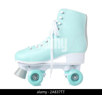 Vintage roller skate sur fond blanc Banque D'Images