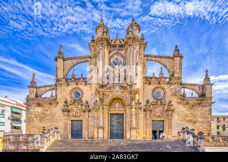 Façade de la Cathédrale, Jerez de la Frontera, Espagne. Banque D'Images