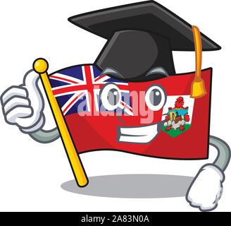 Illustration d'un drapeau sur le bermuda mascot graduation hat Illustration de Vecteur