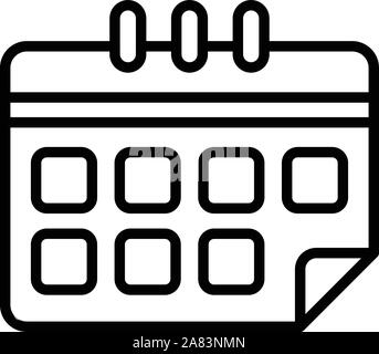L'icône Calendrier de formation, style contour Illustration de Vecteur