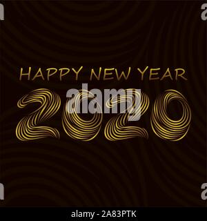 Bonne année de création 2020 conception de souhaits Illustration de Vecteur