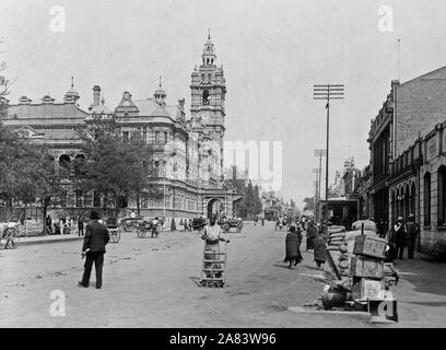 Rue de l'église et hôtel de ville--Maritzburg, Afrique du Sud 1900-1930 Banque D'Images