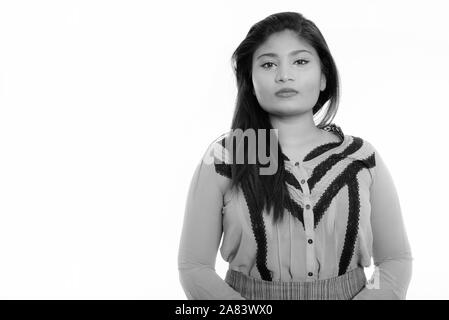 Studio shot of young woman persane gras Banque D'Images