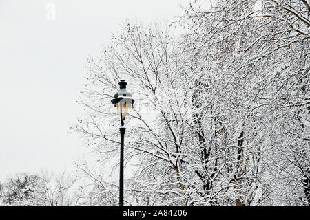 Champ de mars sous la neige, Paris Banque D'Images