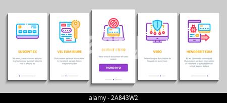 Éléments d'intégration Hacker Carder Icons Set Vector Illustration de Vecteur