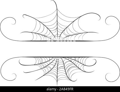 Abstract decorative spider web design, illustration de la frontière pour l'Halloween. Illustration de Vecteur