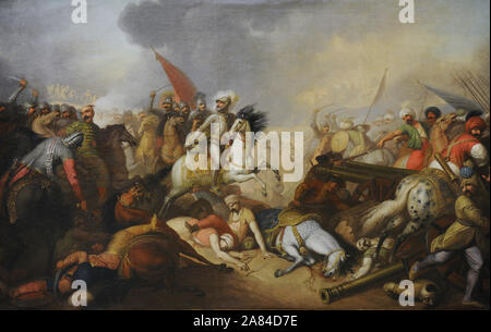 Guerre Polish-Ottoman (1672-1676). Bataille de Chocim (11 novembre 1673). La confrontation entre la et l'Empire Ottoman. La bataille de Chocim en 1673 par Franciszek Smuglewicz (1745-1807), avant 1797. Galerie d'Art Polonais du xixe siècle (Musée Sukiennice). Musée National de Cracovie. La Pologne. Banque D'Images