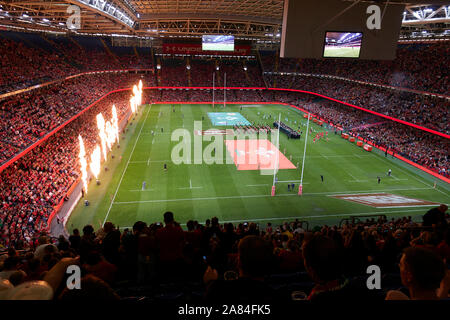 Le Pays de Galles contre l'Irlande avant la Coupe du Monde de rugby 2019 à la Principauté Stadium, Cardiff, Pays de Galles. Banque D'Images