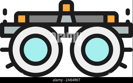 Appareil pour la sélection des verres, lentilles, dioptries télévision couleur ligne icône. Illustration de Vecteur