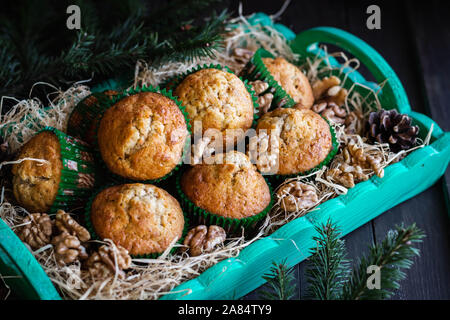 Nouvel An et de noël Carrot-Nut Muffins Banque D'Images