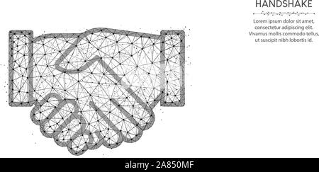 Basse design, poignée en poly accord abstract art géométrique, affaire wireframe polygonal mesh vector illustration faites à partir de points et lignes sur Illustration de Vecteur