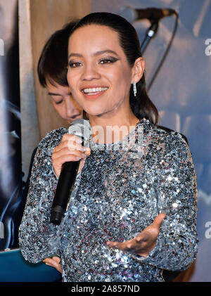 Tokyo, Japon. 06 Nov, 2019. L'actrice Natalia Reyes assiste à la première mondiale au Japon pour le film "Terminator : sombre destin' à Tokyo, Japon le mercredi, Novembre 6, 2019. Ce film ouvre le 8 Novembre au Japon. Photo par Keizo MORI/UPI UPI : Crédit/Alamy Live News Banque D'Images