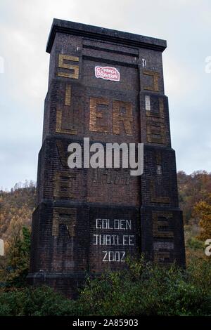 Cardiff, Wales 6/11/19. Un Cofiwch Dryweryn «Tryweryn" (Rappelez-vous) peinture murale située sur un autre pilier du viaduc bien Taffs. Lewis Mitchell. Banque D'Images