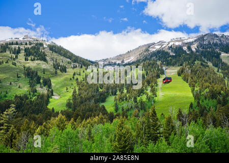 Aerial Tram au Jackson Hole Mountain Resort Banque D'Images