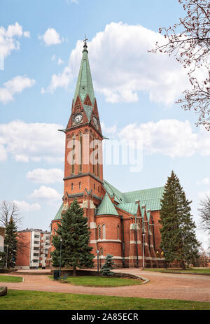 Église luthérienne de Kotka (Kotkan kirkko), église principale en ville, est construite en briques rouges de style néo-gothique. Kotka, Finlande Banque D'Images