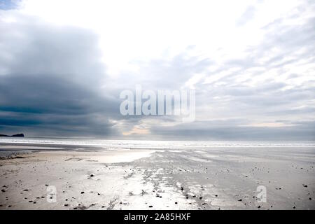 Penninsular Rhoshilli Beach, Gower, au Pays de Galles Banque D'Images