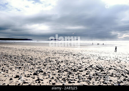 Penninsular Rhoshilli Beach, Gower, au Pays de Galles Banque D'Images