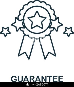 Icône style contour garantie. Fine ligne de garantie pour l'icône de création logo, design graphique et plus Illustration de Vecteur
