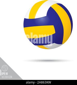 Style lisse volley-ball ball icône. Appareils de sport vector illustration. Illustration de Vecteur