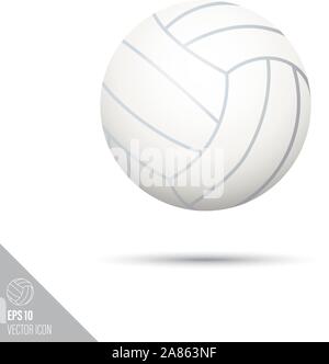 Style lisse volley-ball ball icône. Appareils de sport vector illustration. Illustration de Vecteur