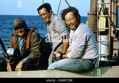 SHAW,SCHEIDER,DREYFUSS, JAWS, 1975 Banque D'Images