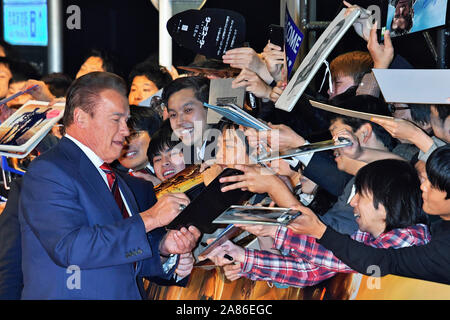 Tokyo, Japon. 06 Nov, 2019. Arnold Schwarzenegger participant à la "Terminator : sombre destin' premiere à Shinjuku Kabuki-cho le 6 novembre 2019 à Tokyo, Japan Credit : Geisler-Fotopress GmbH/Alamy Live News Banque D'Images