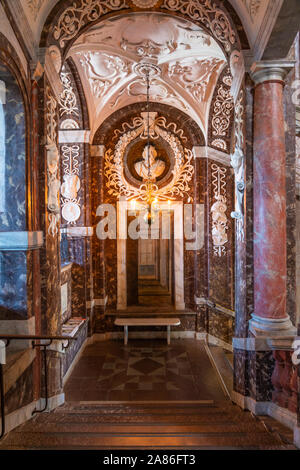 L'architecture intérieure de Drottningholm près de Stockholm, Suède. Banque D'Images