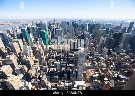 La vue de Manhattan de l'Empire State Building, New York Banque D'Images