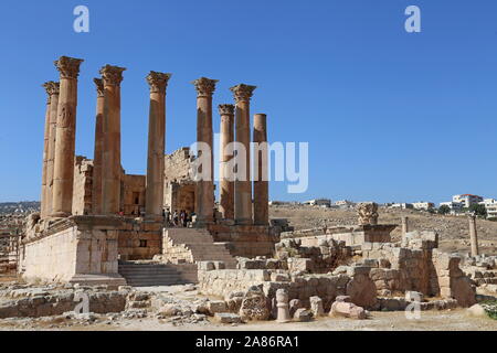 Temple d'Artémis, Jerash, gouvernorat de Jerash, Jordanie, Moyen-Orient Banque D'Images