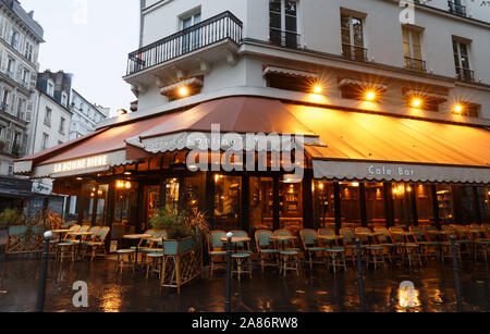 Le restaurant La Bonne Biere . C'est un restaurant traditionnel français situé près de la place de la République, Paris, France. Banque D'Images