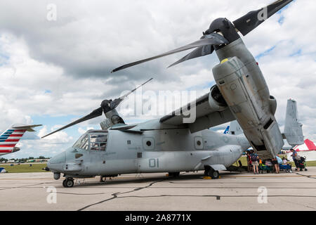 Un United States Marine Corps MV-22 Osprey au 2018 Vectren Airshow Dayton. Banque D'Images