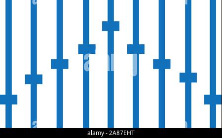 Icône equalizer bleu sur fond blanc.. symbole de l'égaliseur égaliser bleu signe. télévision style. Illustration de Vecteur