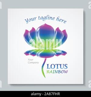 Image logo luxe Lotus Arc-en-ciel. Business design pour spa, cours de yoga, Hotel and Resort. Vector illusration Illustration de Vecteur