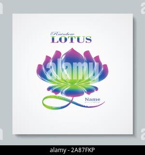 Image logo luxe Lotus Arc-en-ciel. Business design pour spa, cours de yoga, Hotel and Resort. Vector illusration Illustration de Vecteur