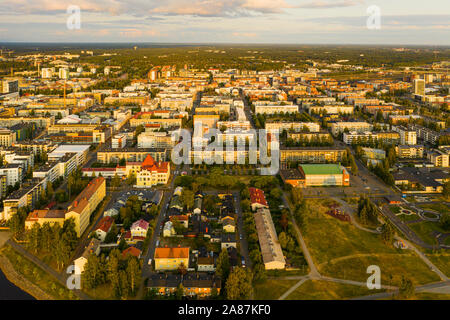 Photo aérienne de la ville d'Oulu en Finlande Banque D'Images