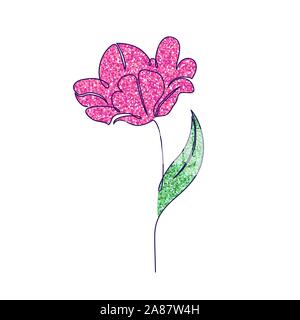 Tulip flower on white Illustration de Vecteur