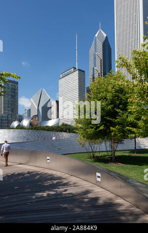 BP Pont piétonnier, Grant Park, Chicago, Illinois, États-Unis Banque D'Images