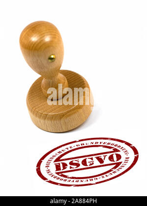Règlement général sur la protection des données, stamp in front of white background, "atenschutzgrundverordnung» Banque D'Images