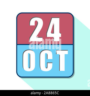 Le 24 octobre dernier. Jour 24 du mois, l'icône de calendrier simple sur fond blanc. La planification. La gestion du temps. Ensemble d'icônes de calendrier pour les mois d'automne. web design Banque D'Images