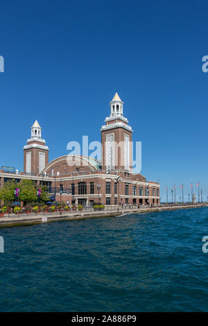 Jardin de bière du Navy Pier, Chicago, Illinois, États-Unis Banque D'Images